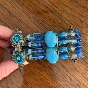 FREE Anthropologie bracelet cuff blue stones and beads with jewelry purchase